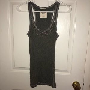 Abercrombie & Fitch Grey Rhinestone Tank Top XS